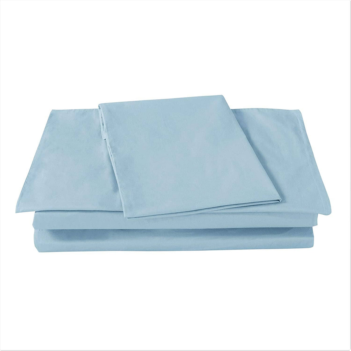 Light Sky Blue 100% Cotton Fitted Sheet and Pillowcase Set – view 6