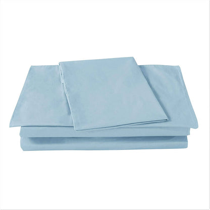 Light Sky Blue 100% Cotton Fitted Sheet and Pillowcase Set – view 6