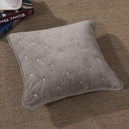 Velvet Dreams Sand Taupe Beige Diamond Tufted Euro Sham and Covers – view 4