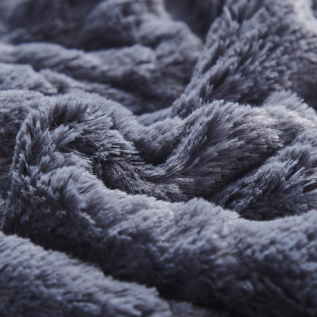 Navy Blue Diamond Trellis Faux Fur and Sherpa Throw Blanket – view 7