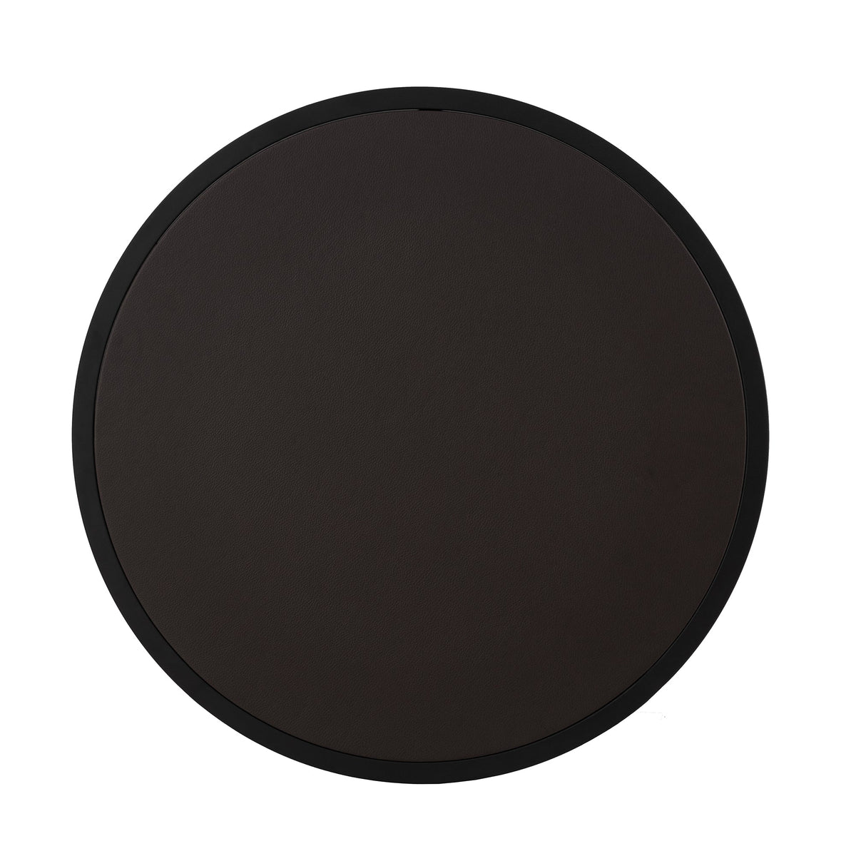 Modern Faux Leather Round Nesting Coffee Table Set, Dark Brown – view 3