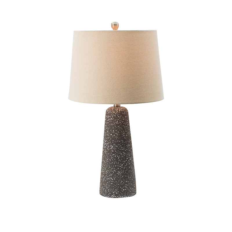 Artisan Multicolor Glass Table Lamp with Linen Shade, Black and Beige – view 9