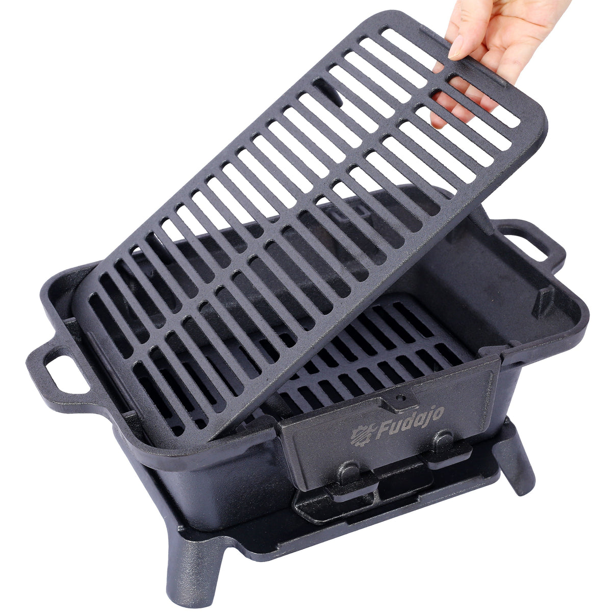 Oval Enameled Cast Iron Charcoal Tabletop Grill – view 6