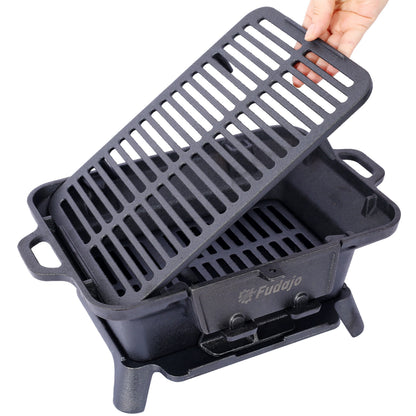 Oval Enameled Cast Iron Charcoal Tabletop Grill – view 6