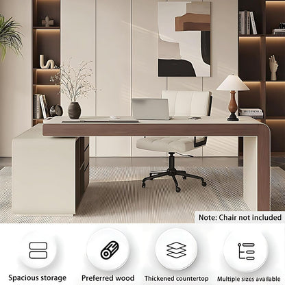 72-Inch High-Density Engineered Wood L-Shaped Executive Desk – view 4