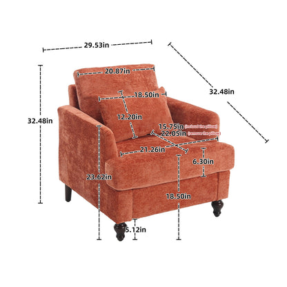 Mid Century Modern Tufted Armchair with Solid Wood Frame – view 13