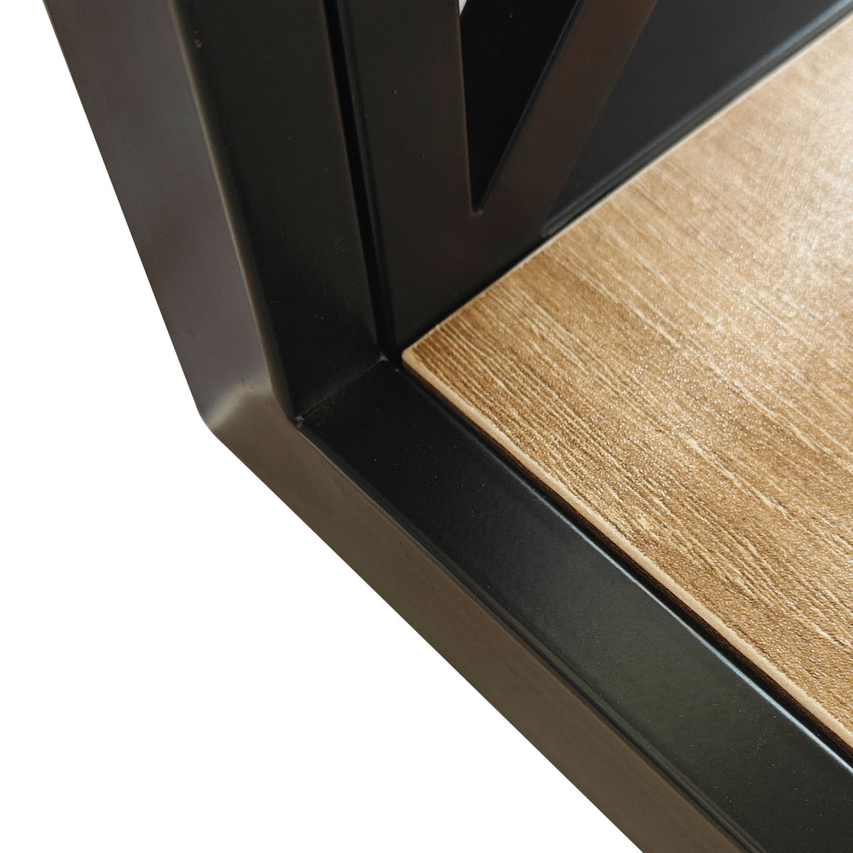 Modern 3-Tier End Table with Drawer and Tempered Glass Top – view 15