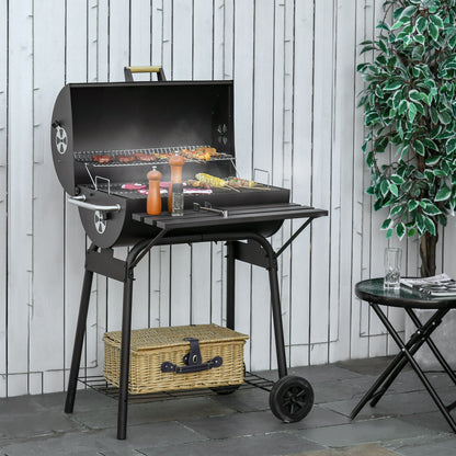 30-Inch Portable Barrel Charcoal Grill and Offset Smoker with Thermometer – view 2