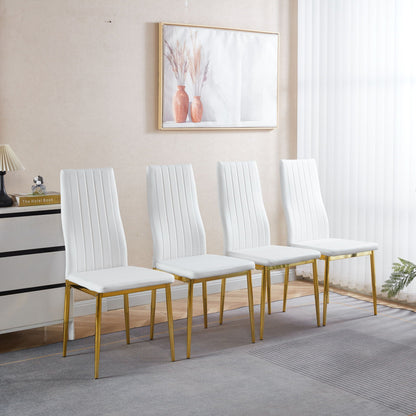 Modern Faux Leather Dining Chairs with Metal Frame, Set of 4 – view 5