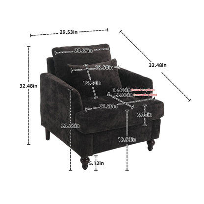 Mid Century Modern Tufted Armchair with Solid Wood Frame – view 14
