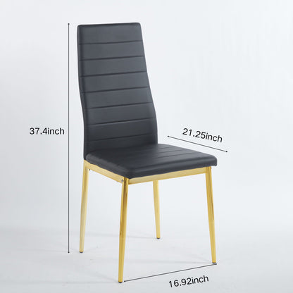 Modern Faux Leather Dining Chairs with Metal Frame, Set of 4 – view 6