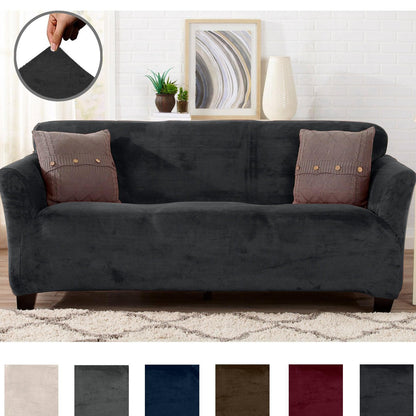 Velvet Stretch Slipcover – Gale Collection Form-Fit Sofa Cover – view 186