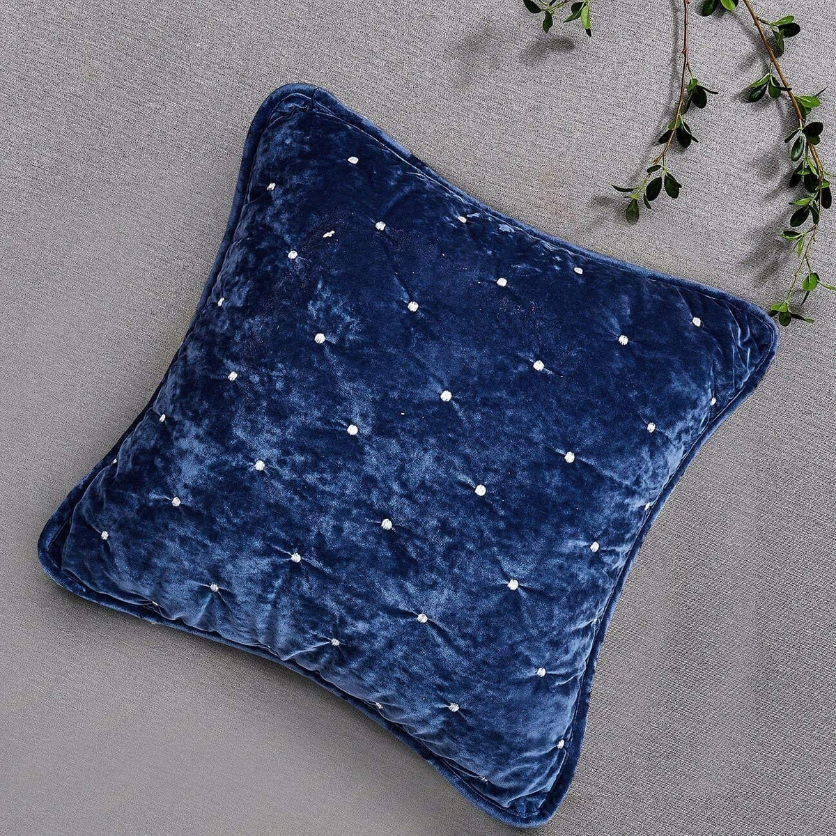 Velvet Dreams Dark Royal Blue Diamond Tufted Euro Sham and Covers – view 5