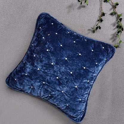 Velvet Dreams Dark Royal Blue Diamond Tufted Euro Sham and Covers – view 5