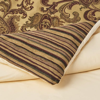 Burgundy and Brown Paisley Comforter Set with Zipper Duvet Cover – view 4