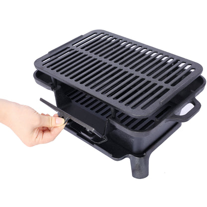 Oval Enameled Cast Iron Charcoal Tabletop Grill – view 5