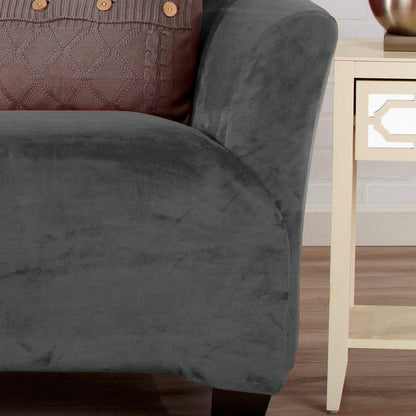 Velvet Stretch Slipcover – Gale Collection Form-Fit Sofa Cover – view 81