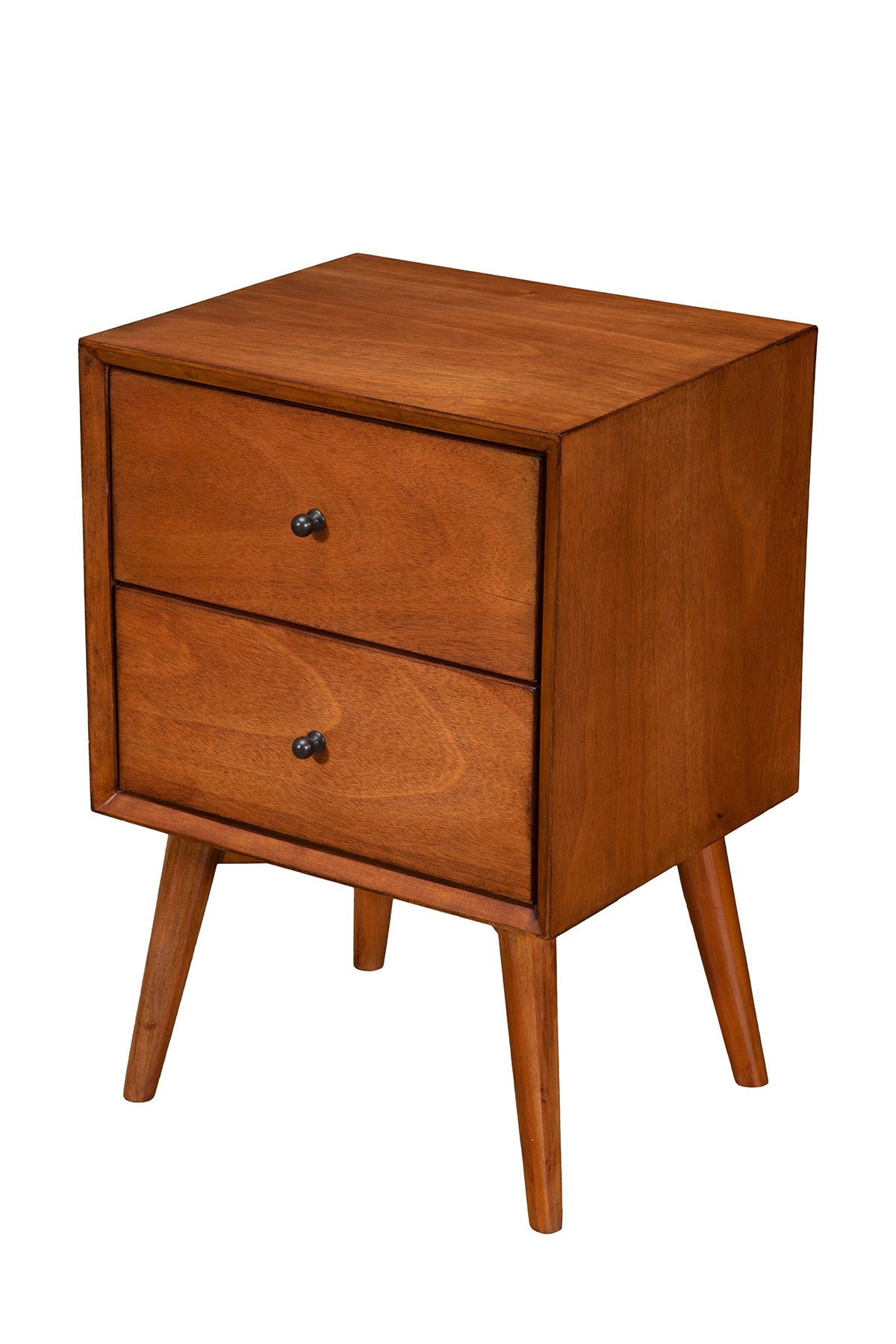 Flynn Mid-Century Nightstand in Chestnut Mahogany with Open Shelf – view 8