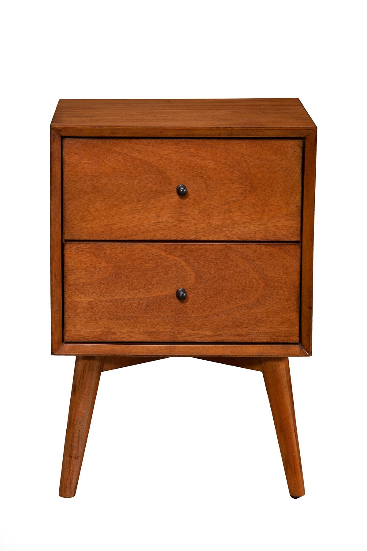 Flynn Mid-Century Nightstand in Chestnut Mahogany with Open Shelf – view 6