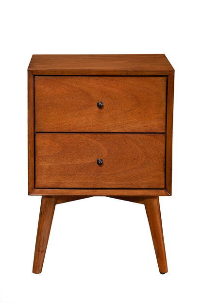 Flynn Mid-Century Nightstand in Chestnut Mahogany with Open Shelf – view 6