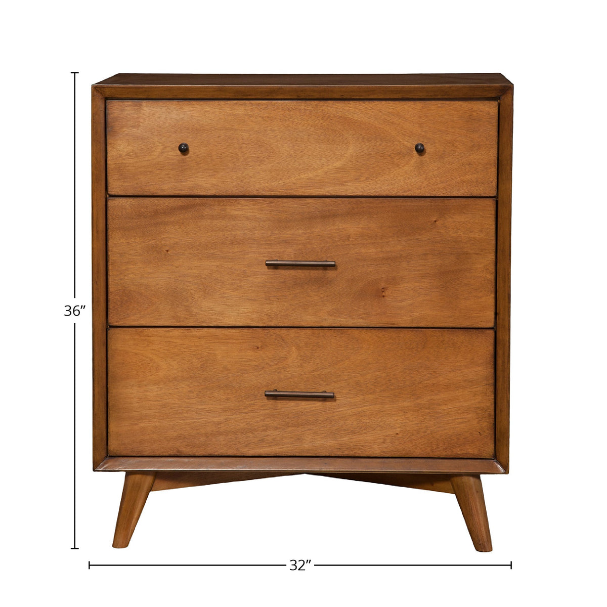 Flynn Compact 5-Drawer Small Chest with Dovetail Drawers, Chestnut – view 6