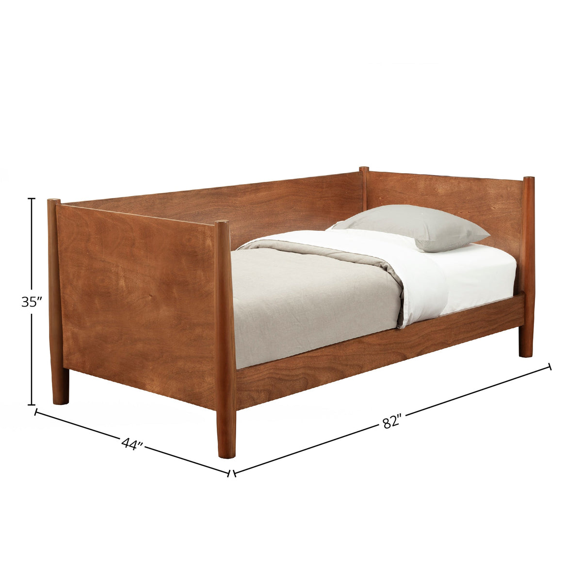 Flynn Twin Daybed in Chestnut Solid Mahogany with Slat Back – view 9