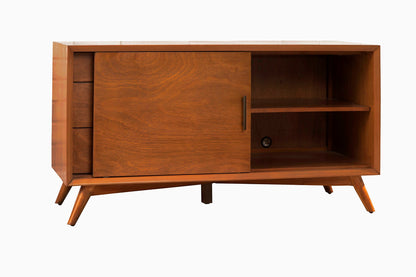 Flynn Small Solid Mahogany TV Console with Open Shelf, Chestnut – view 7