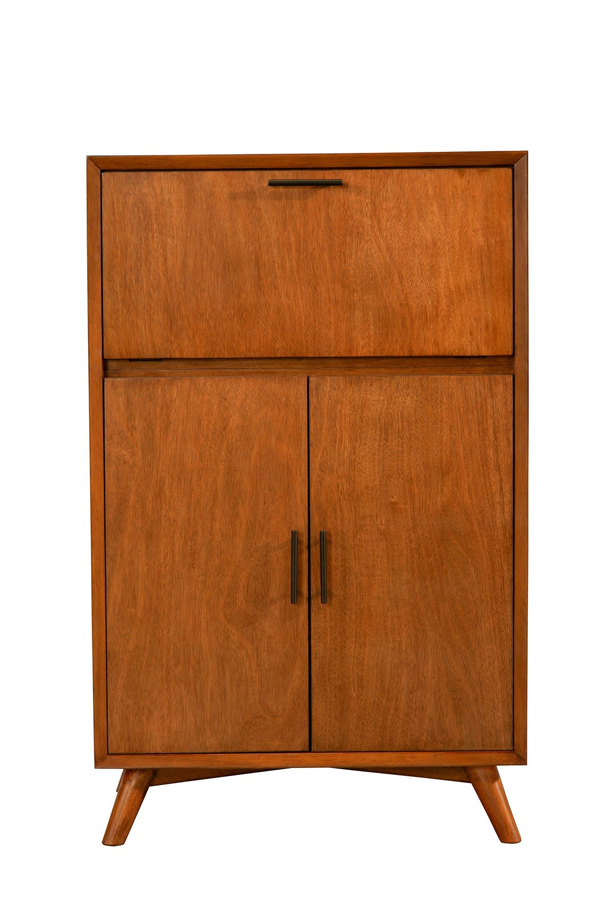 Flynn Mid-Century Large Bar Cabinet with Wine Rack, Chestnut – view 5