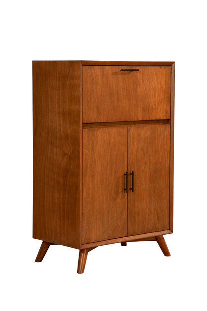 Flynn Mid-Century Large Bar Cabinet with Wine Rack, Chestnut – view 6