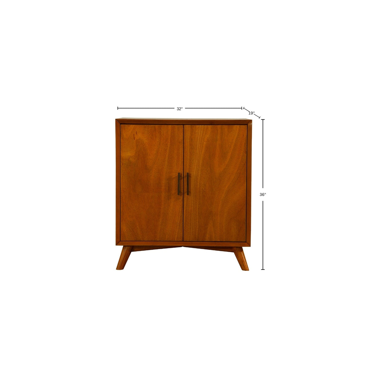 Flynn Small Bar Cabinet with Wine and Stemware Storage, Chestnut – view 8