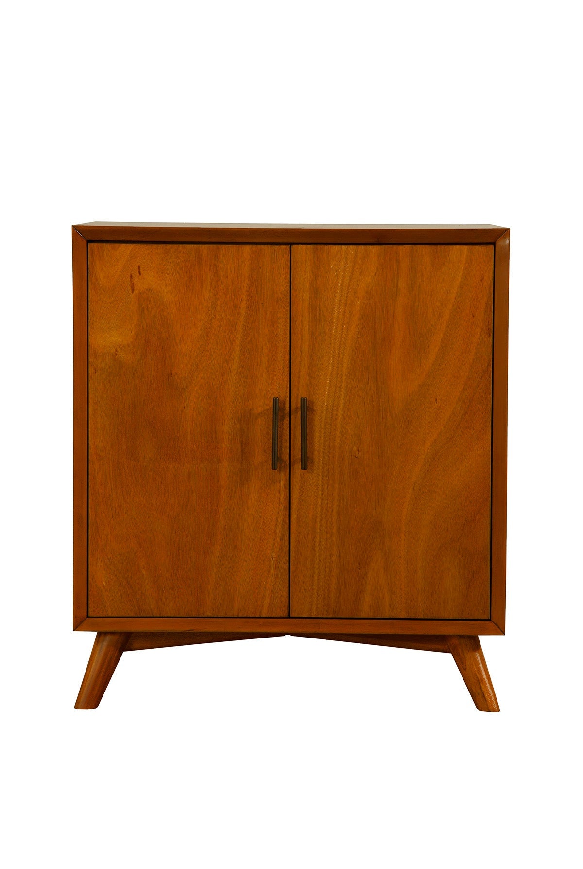 Flynn Small Bar Cabinet with Wine and Stemware Storage, Chestnut – view 5