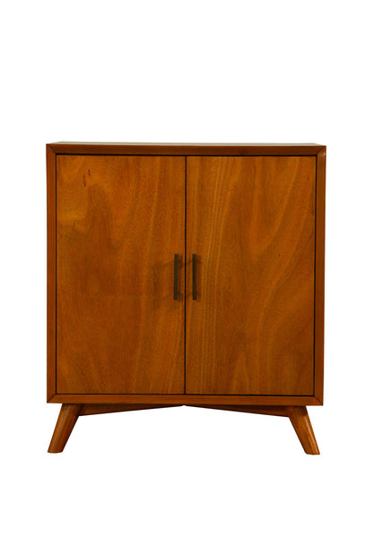 Flynn Small Bar Cabinet with Wine and Stemware Storage, Chestnut – view 5