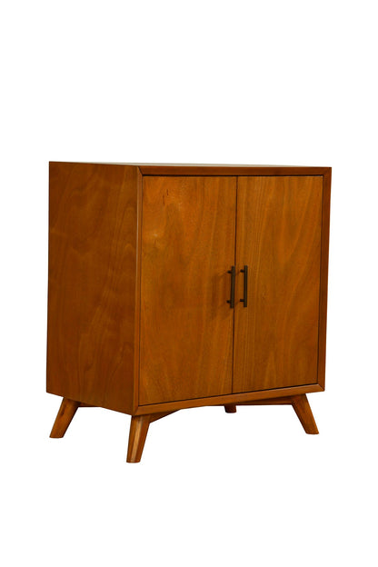 Flynn Small Bar Cabinet with Wine and Stemware Storage, Chestnut – view 6
