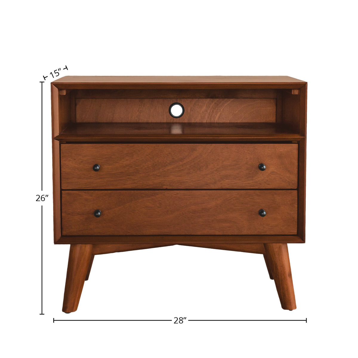 Flynn Large 3-Drawer Nightstand in Chestnut Mahogany – view 9