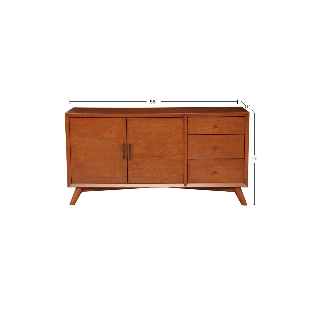 Flynn Solid Mahogany Mid-Century Sideboard, Chestnut – view 10