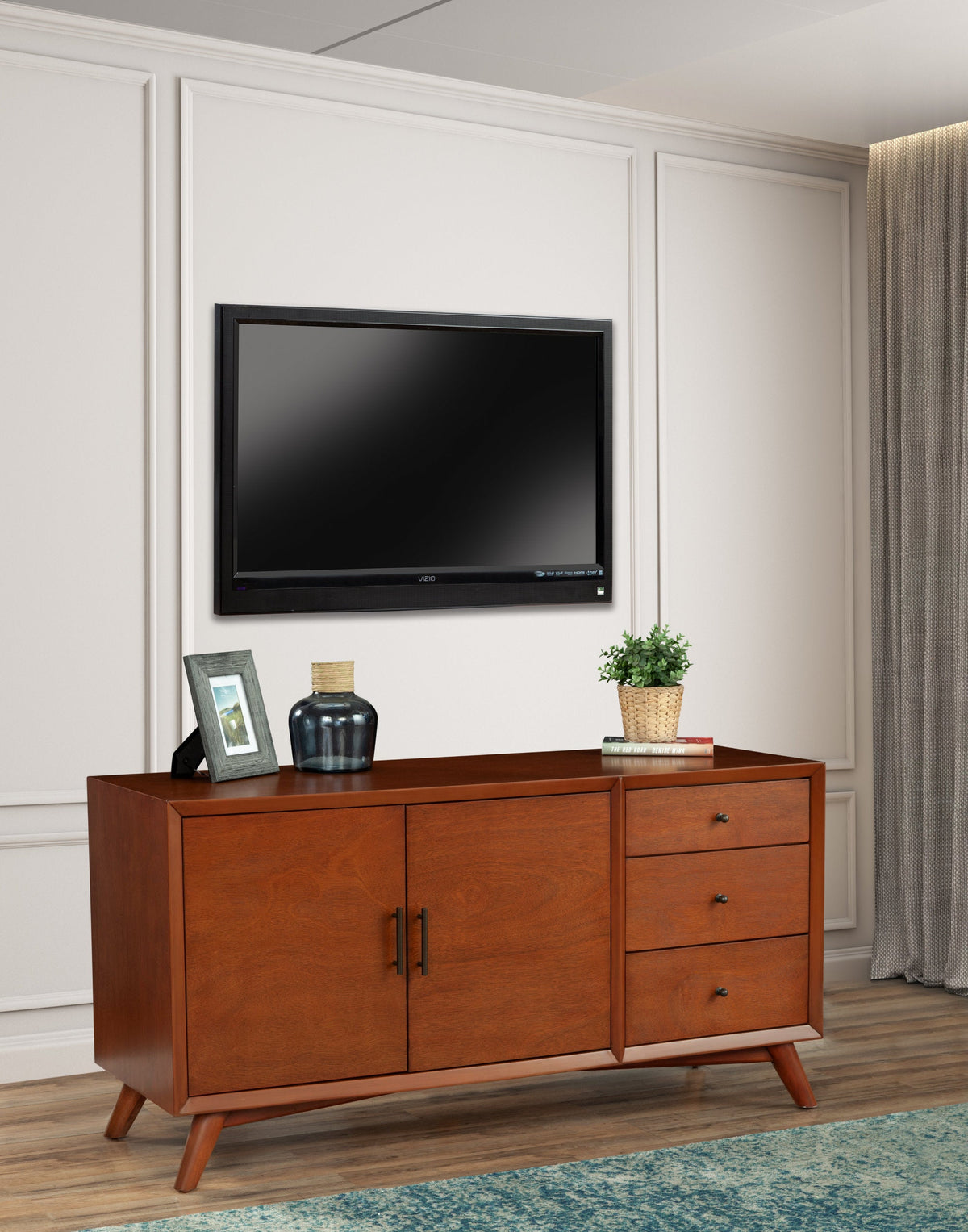 Flynn Solid Mahogany Mid-Century Sideboard, Chestnut – view 4