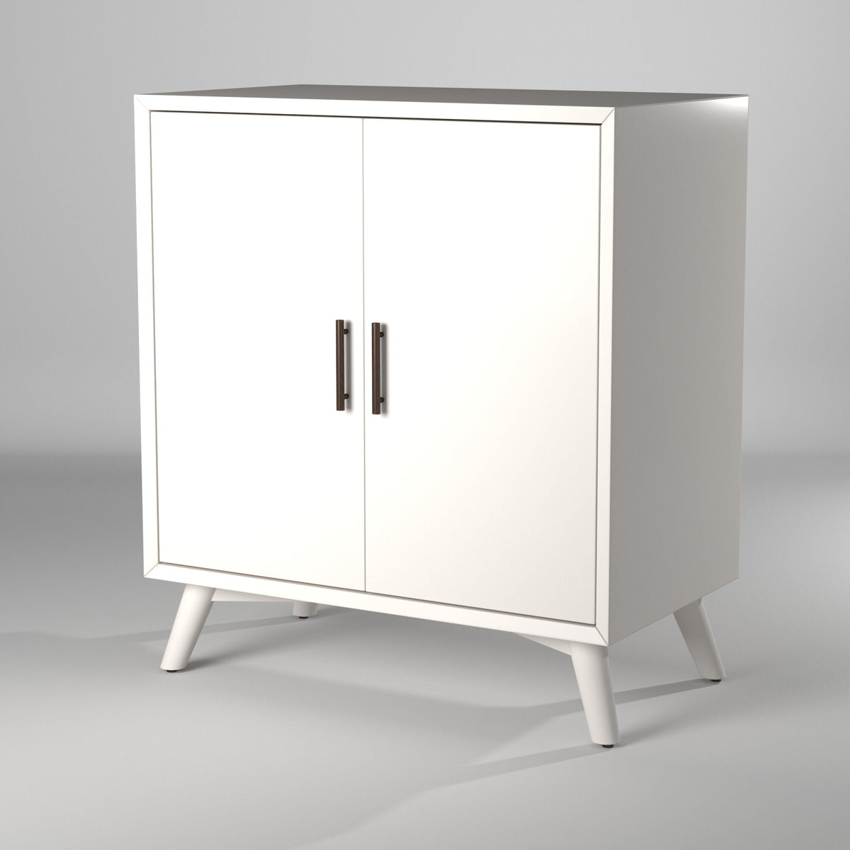 Flynn Small Bar Cabinet with Stemware Storage, Matte White – view 10