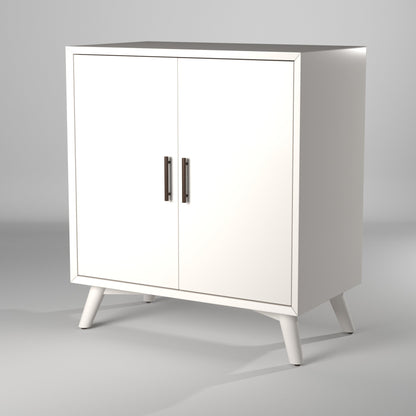 Flynn Small Bar Cabinet with Stemware Storage, Matte White – view 10