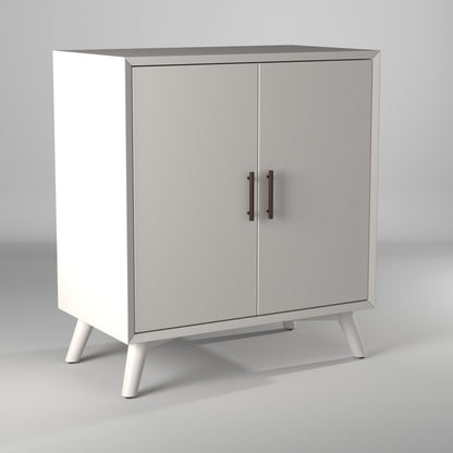 Flynn Small Bar Cabinet with Stemware Storage, Matte White – view 9