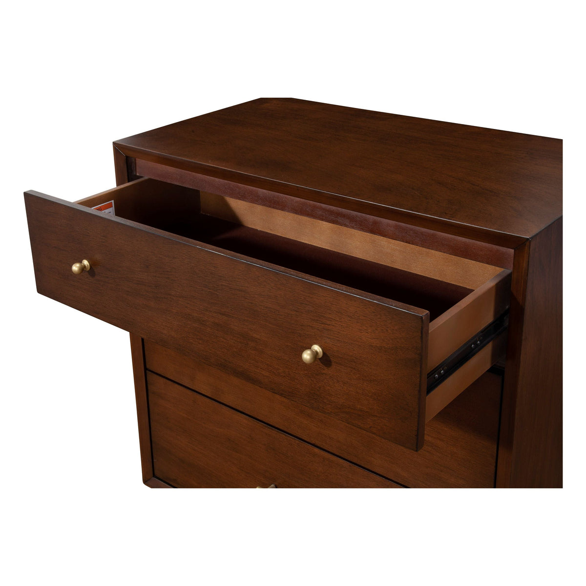 Flynn Small 5-Drawer Chest in Deep Walnut Finish – view 5