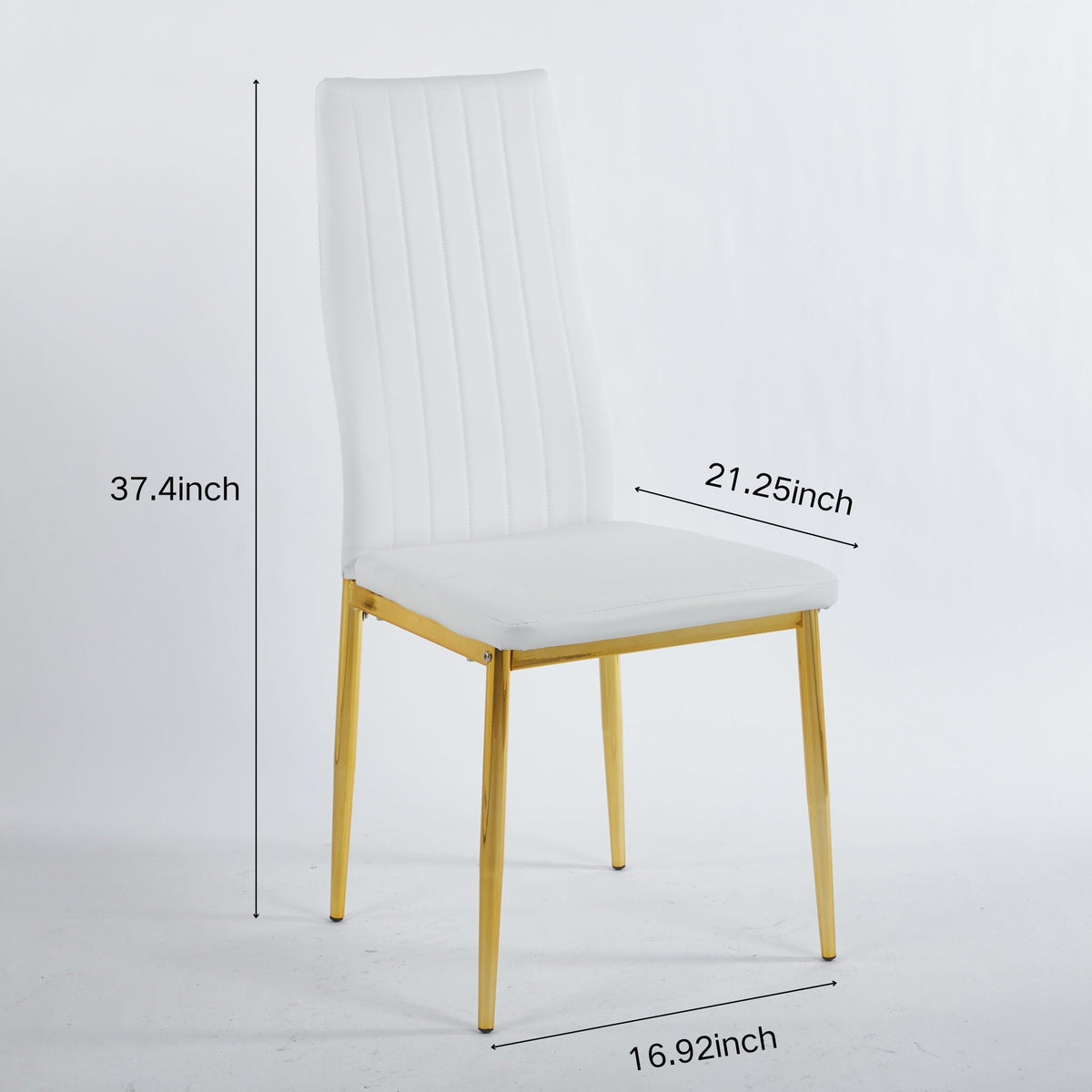 Modern Faux Leather Dining Chairs with Metal Frame, Set of 4 – view 7