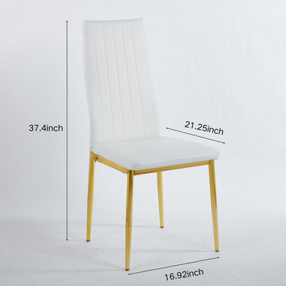 Modern Faux Leather Dining Chairs with Metal Frame, Set of 4 – view 7