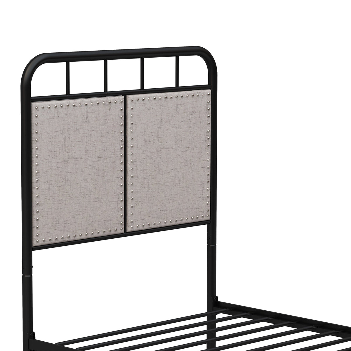 Twin Size Linen Upholstered Metal Platform Bed Frame – view 8