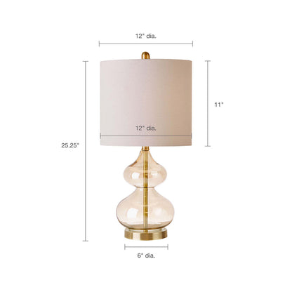 Ellipse Curved Glass Table Lamps with Gold Base, Set of 2, White Shades – view 7