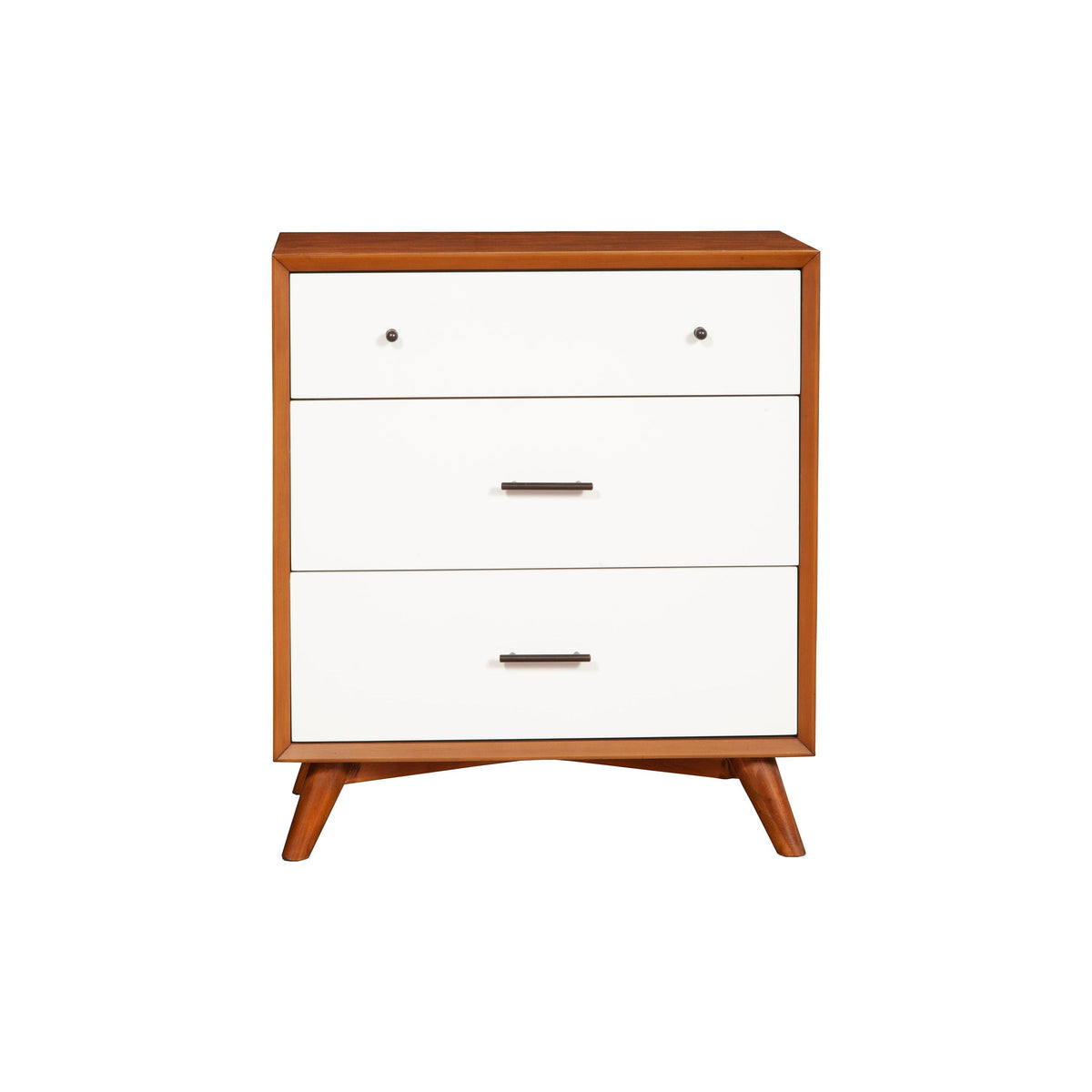 Flynn Small 5-Drawer Chest in Two-Tone Chestnut and White Finish – view 4