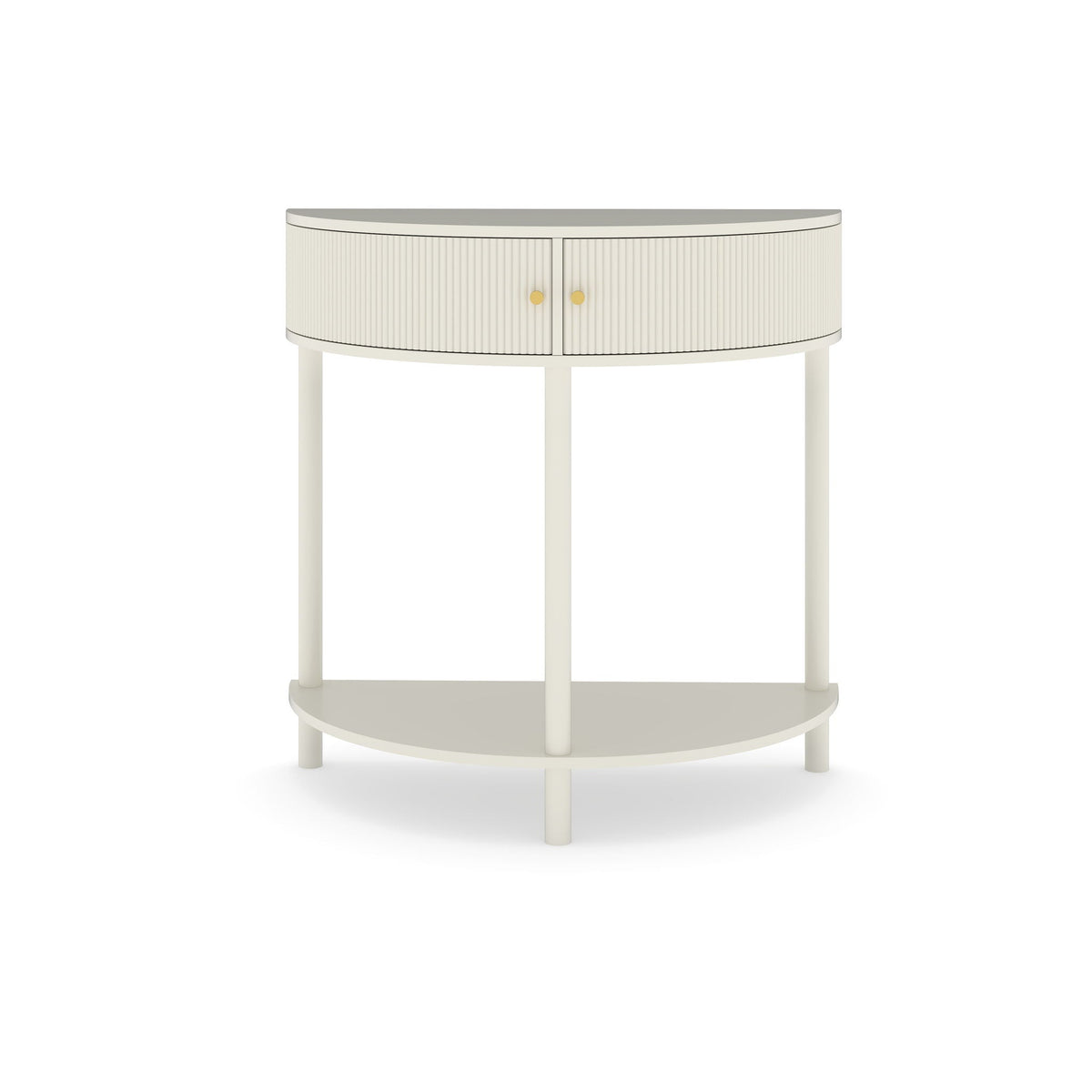 Demi Lune Half-Moon Console Table with 2 Storage Drawers – view 3
