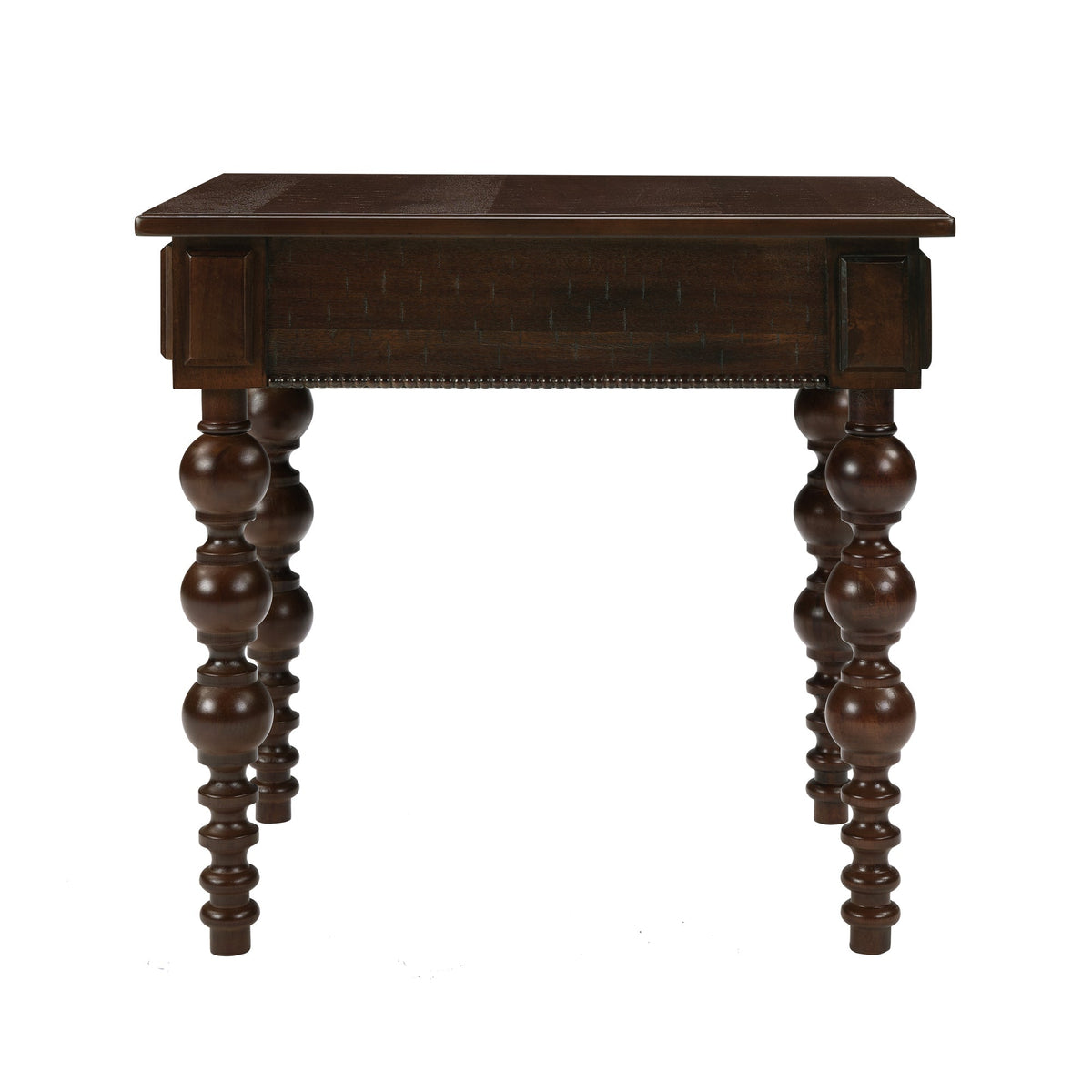 Espresso Wood End Table with Drawer and Turned Spindle Legs – view 11