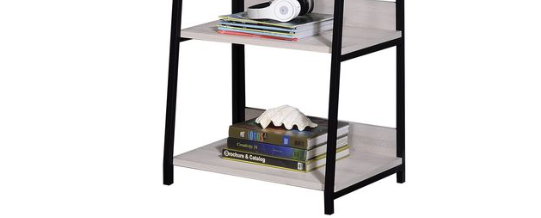Wendral 24 Inch Natural and Black Ladder Bookshelf with 5 Shelves – view 5