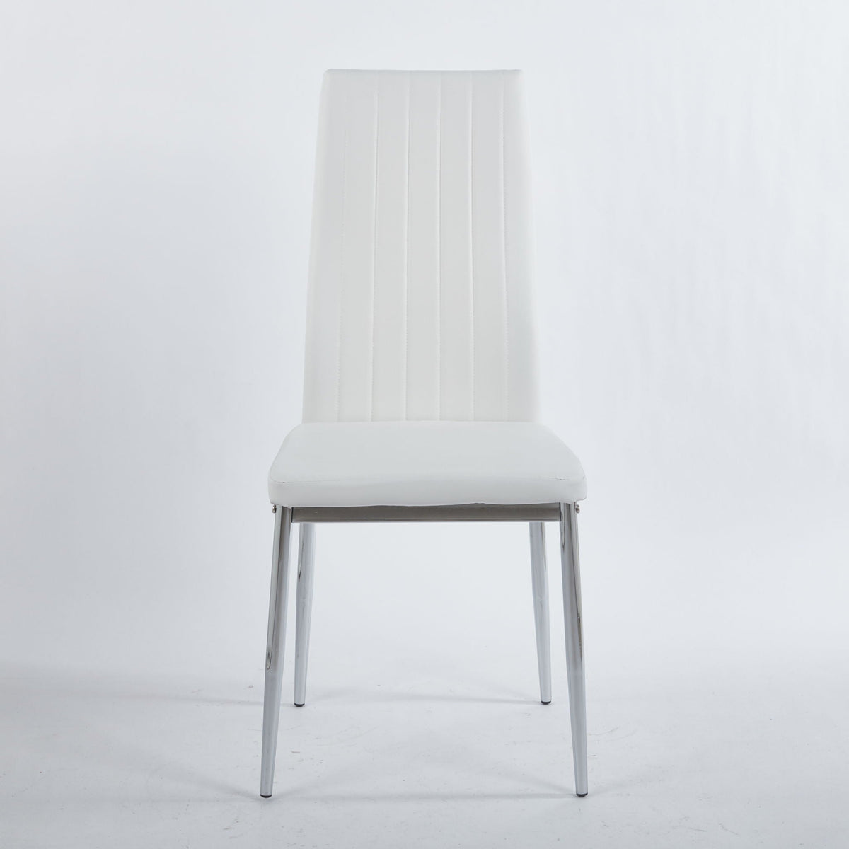 Minimalist Faux Leather Dining Chairs with Metal Frame, Set of 4 – view 2