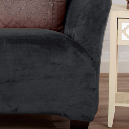 Velvet Stretch Slipcover – Gale Collection Form-Fit Sofa Cover – view 187